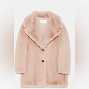 ⭐️HP⭐️ Like New - Blush Faux Fur Zara Coat- Xsmall